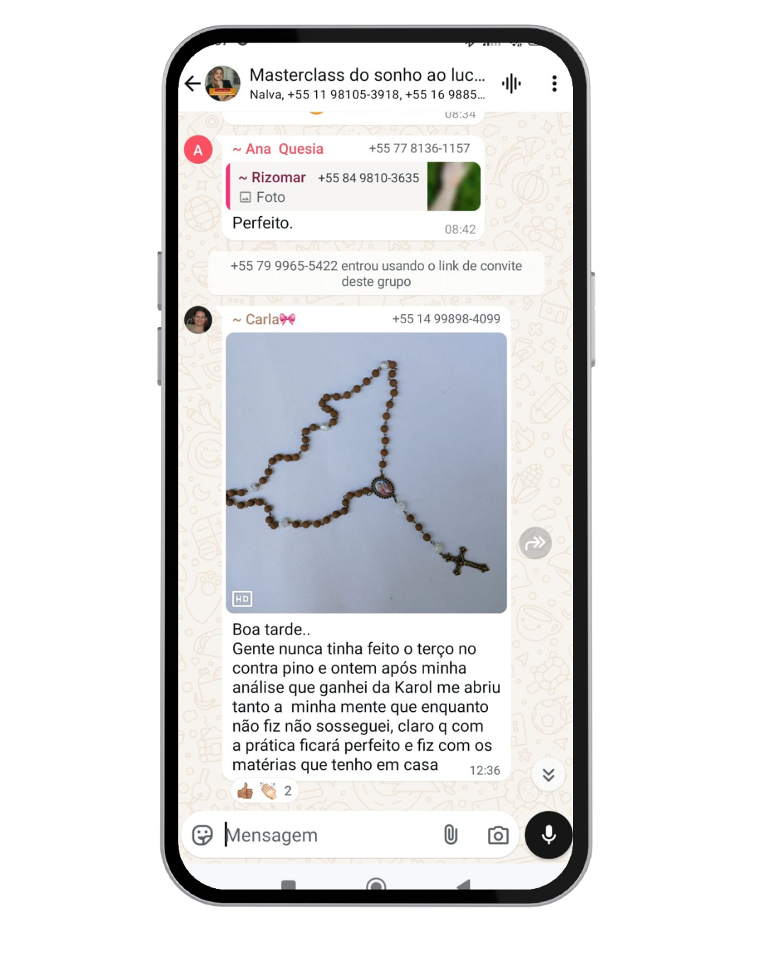 "Nunca tinha feito um terço na vida..."